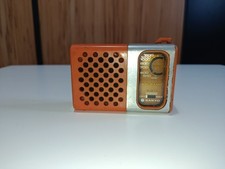 Vintage Sanyo RP 1250 AM Pocket Transistor Radio Orange Tested Works picture