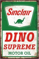 Tin Metal Signs Vintage Reproduction, Sinclair Motor Oil, Retro Decor for Man  picture