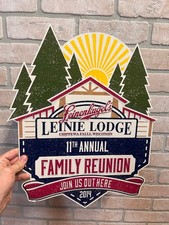 Leinenkugel's Beer 11th Annual Leinie Lodge Embossed Metal Sign Family Reunion C picture