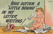 Baby humor Linen Curteich C.T. Art Colortone postcard c1955 picture