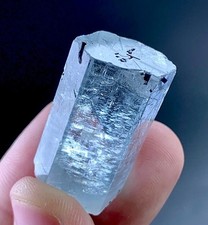 67 Carat Aquamarine Crystal with Schorl Specimen From Skardu Pakistan picture
