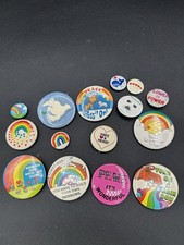 Vintage Peace , Love , Rainbow Theme  Pinback Buttons 80’s & 70’s picture