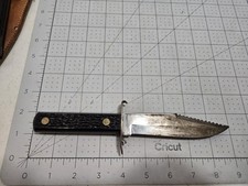 Vintage 1950s Colonial Prov USA Hunting Camp Knife w/ Sawback & Cap Lifter Guard picture