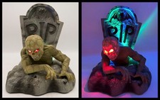 2006 Gemmy Dead Ed Talking Animated Zombie Tombstone VIDEO Skeleton Halloween picture