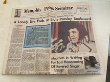 Memphis Press-Scimitar Special Edition Newspaper August 17, 1977 Elvis Presley picture
