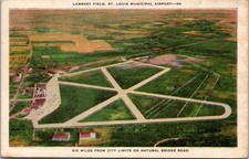Lambert Field, St. Louis Missouri Municipal Airport White Border Postcard c1932 picture