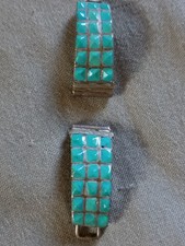 Vintage Native American Turquoise Watch Tips. picture