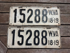 1918-19 West Virginia  License Plate Pair 15288 picture