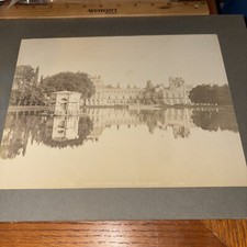 Antique Fontainebleau Chateau from Lake Mounted French Architecture Photo picture