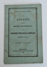 Antique Genesee Wesleyan Seminary 1848 Speech L Hoyt Benefits Classical Studies picture