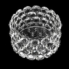 Vidali Collection Elegant Round Candle Holder Trinket Jar With Clear Jewels picture
