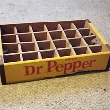 Dr Pepper Vintage Wooden Soda Bottle Crate Carrier w/ Dividers, Durham NC picture