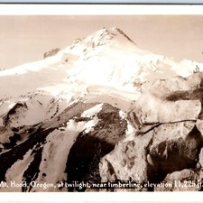 c1940s Mt Hood, OR twilight near Timberline RPPC Real Photo Sawyer Postcard picture