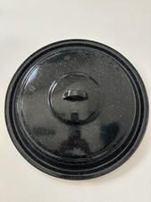 Large Vintage Speckled Enamelware Lid For A 13 Inch Pot picture