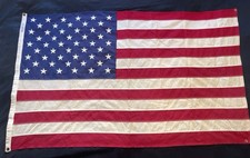 TRUE VINTAGE Annin Defiance 50-Star American Flag 5x3 100% Cotton + Embroidered picture