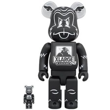 XLarge Clothing x D*Face- Black 100% & 400% Bearbrick Set by Medicom Toy picture