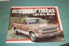 1972 Dodge Trucks Light-Duty Models Original Sales Brochure - 16 Pages picture