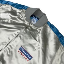 VTG Disney World MGM Studios Cast Member Satin Bomber Jacket Silver • USA • 2XL picture