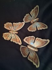 Vintage Brass-Colored Metal Wall Art Butterflies picture