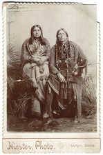 19th-Century Cabinet Card-Comanche Chief Quanah Parker & Tonarcy-Hiester Photo picture