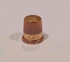 Vintage/Antique 14k Gold Etched Thimble With Initials Size 8 picture