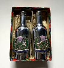 Vintage Frae Bonnie Scotland Salt Pepper Shakers Thistle Tartan Box Scottish picture