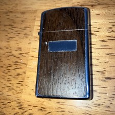 Vintage Pre-Owned Zippo Slim Cigarette Lighter Woodgrain 1980 Never Used, picture