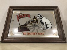 Vintage Victor ‘His Masters Voice’ Advertising Mirror | 15x21 picture