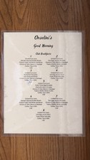 Rare MYSTERY MENU  Laminated ORSOLINI’S Breakfast Menu. picture