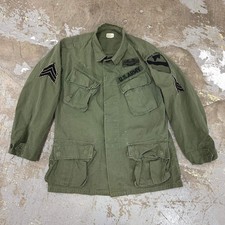 1960’s Vietnam War Patched 1st Cavalry Ripstop Jungle Jacket with CIB Small Shor picture