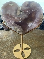 Large Pink Amethyst Heart on stand from Brazil Beautiful  picture
