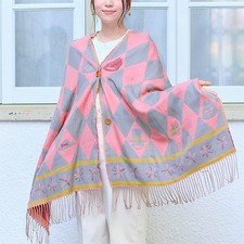 Howl's Moving Castle Buttoned Stole Cape Argyle Calcifer Studio Ghibli Japan NEW picture