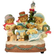 Cherished Teddies Christmas Carolers Musical Figurine 6in Light-Up 4002848 New picture