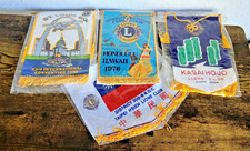 Vintage Lions Club International Mini Banner Trading Flags Lot of 4 picture