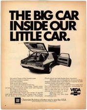 Chevrolet Vega Magazine Ad Vintage Original Print 1970s Classic Car GM AD088 picture