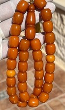 Antique Germany Cherry Amber Rosary 33 سبحة مسكي خام الماني انتيك مطرانية محروف picture