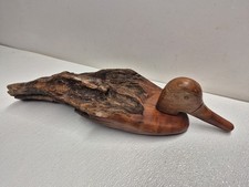 Vintage Ken Capps The Duck Farm TN Carved Cherry Wood Duck Decoy Sculpture 1993 picture