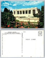 Cheesman Park Memorial Pavilion Denver CO Plastichrome Postcard 1950s-60s picture