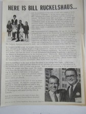 1968 Bill Ruckelshaus Indiana US Senate Campaign original double-sided flyer  picture