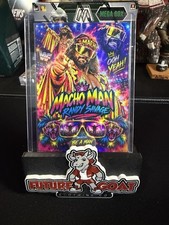 Macho Man CUSTOM Novelty Refractor Art Card. WWE picture