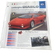 1990-Present Lamborghini Diablo IMP Hot Cars Spec Sheet Folder & 91 Viper Lot picture
