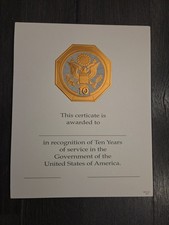 u s government service certificate 10 Years lot of 2 picture