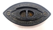 Antique Schreiber Conchar Iowa USA Cast Iron Sad Iron No 3 Primitive Decor picture