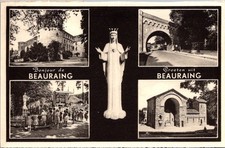 Religious Statue Historic Buildings Beauraing Belgium Real Photo RPPC Postcard picture