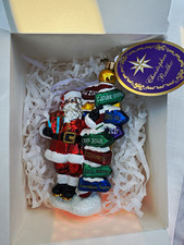 Christopher Radko Jolly Old Fort Worth Glass Santa Ornament w/ Gift Box 3013052 picture