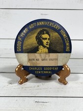 Good Year 40th Anniversary Homecoming, Charles Goodyear Centennial pin 1938 VTG picture