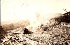 [62k] Postcard RPPC, Railroad Construction, 