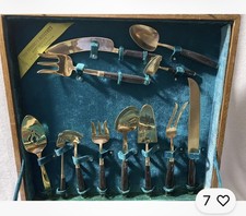 Vintage Bronze Flatware 144 Piece Set James Quality Jewelers Thailand Case picture