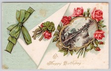 Embossed Happy Birthday Greeting Postcard 1910 Posted picture