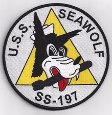  USS Seawolf SS 197 - Wolf's Head - Patch - Cat No. B585  picture